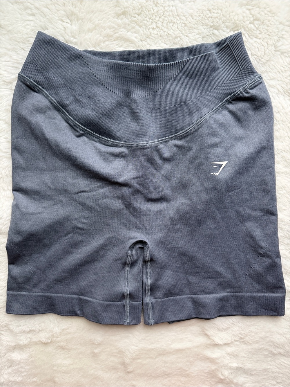 NWOT Gymshark Women’s Seamless High-Waist Bike Shorts Slate Gray Blue size Small